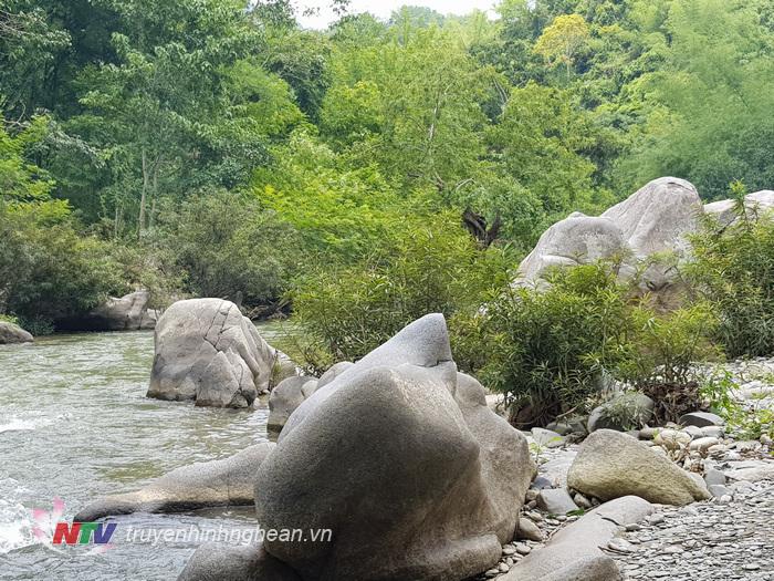 Khe Kiền thuộc địa bàn bản Xoóng Con, xã Lưu Kiền, nằm cách trung tâm huyện Tương Dương chỉ chừng 18km về hướng Tây. Từ trung tâm xã vào chỉ độ 4km, trước mắt du khách sẽ hiện ra một khu rừng rộng, mát dịu bởi được bao bọc màu xanh của một hệ thực vật đa dạng với dòng suối uốn lượn quanh co. 