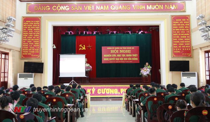 Bộ Chỉ huy Quân sự tỉnh tổ chức Hội nghị học tập, quán triệt Nghị quyết Đại hội XIII của Đảng
