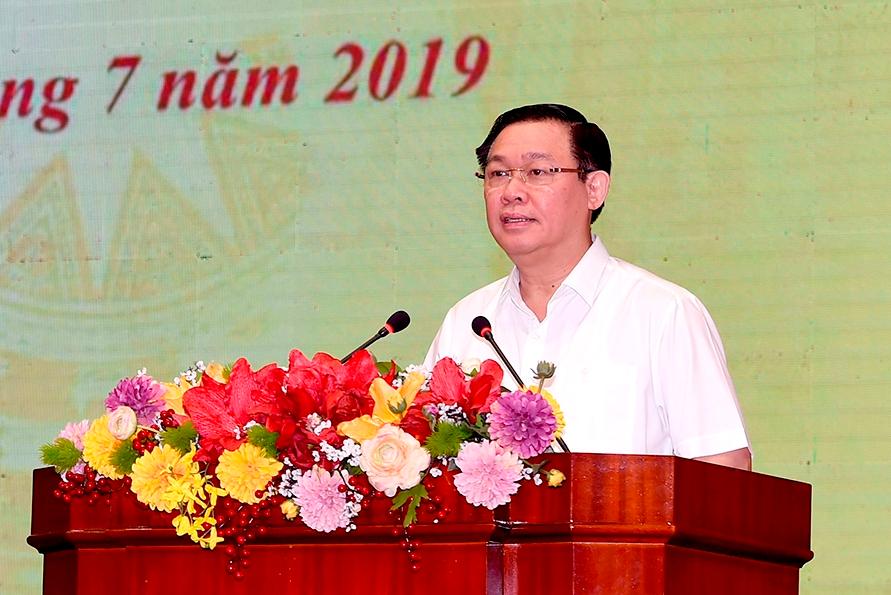 Phó Thủ tướng Vương Đình Huệ phát biểu tại Hội nghị. Ảnh: VGP