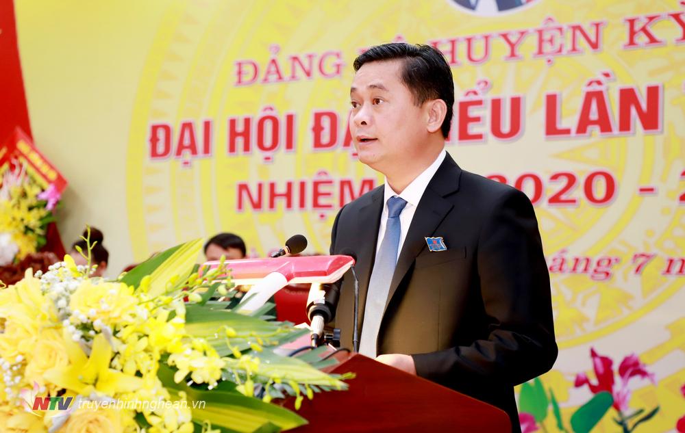 Bí thư Tỉnh ủy Thái Thanh Quý phát biểu chỉ đạo tại Đại hội.