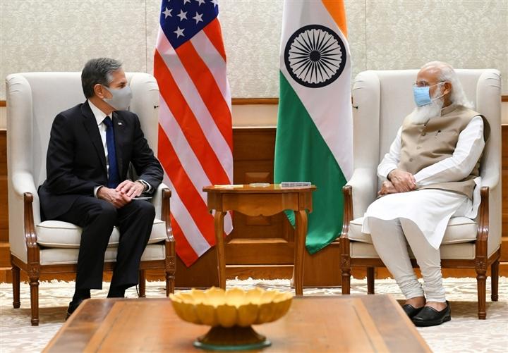 Ngoại trưởng Mỹ Antony Blinken hội kiến Thủ tướng Ấn Độ Narendra Modi. Ảnh: ANI