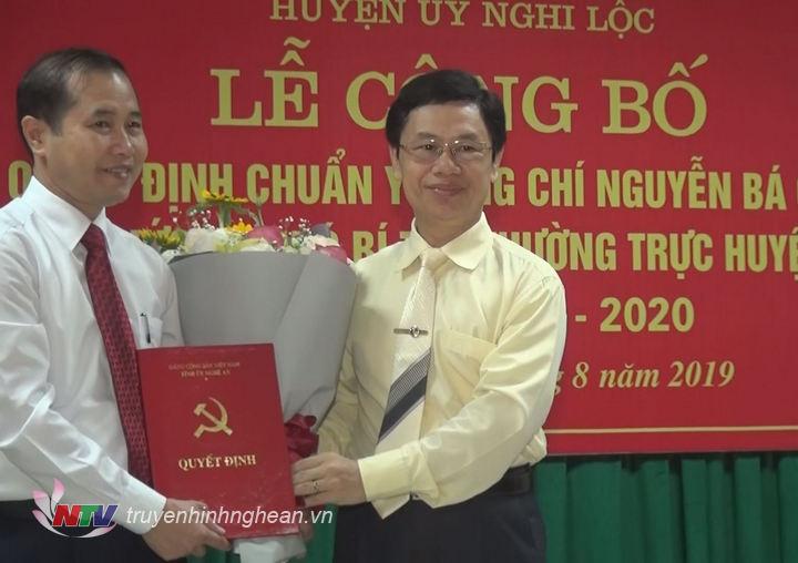 Công bố quyết định chuẩn y Phó Bí thư Huyện ủy Nghi Lộc