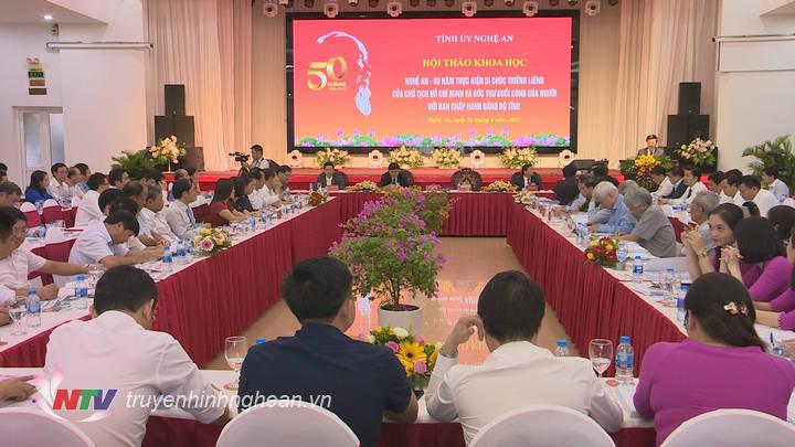 Nghệ An tổ chức Hội thảo 50 năm thực hiện Di chúc và bức thư cuối cùng Chủ tịch Hồ Chí Minh gửi BCH Đảng bộ tỉnh