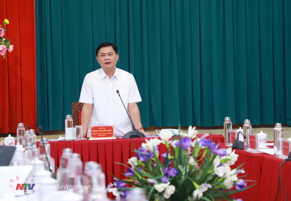 Đồng chí Thái Thanh Quý - Ủy viên dự khuyết Trung ương Đảng, Bí thư Tỉnh ủy kết luận hội nghị.