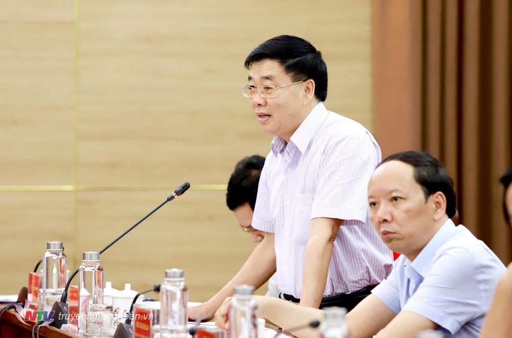 Bí thư Tỉnh ủy Thái Thanh Quý phát biểu kết luận cuộc họp.