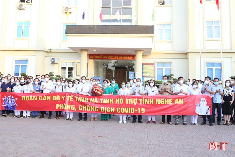 Hà Tĩnh cử 152 cán bộ, nhân viên, sinh viên ngành y tế ra chi viện cho Nghệ An phòng, chống dịch COVID-19.