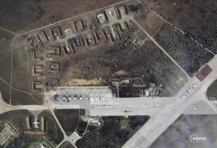 Hình ảnh vệ tinh về căn cứ không quân Saki, Crưm. Ảnh: Planet Lab