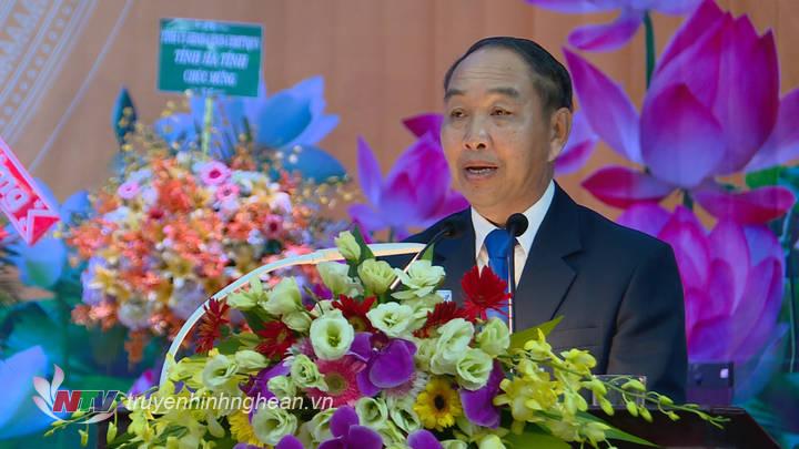 Đồng chí: Khampha Sengdara - Chánh án TAND tối cao nước CHDCND Lào phát biểu tại lễ kỷ niệm.