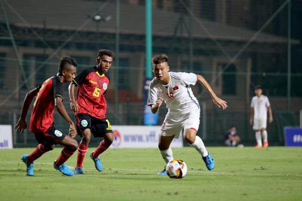 ĐT U16 Việt Nam dễ dàng vượt qua U16 Timor Leste với tỷ số 2-0. (Ảnh: VFF)