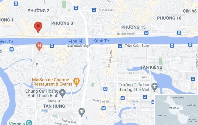 Vụ việc xảy ra trên đường Tôn Thất Thuyết, quận 4, TP.HCM. Ảnh: Google Maps.