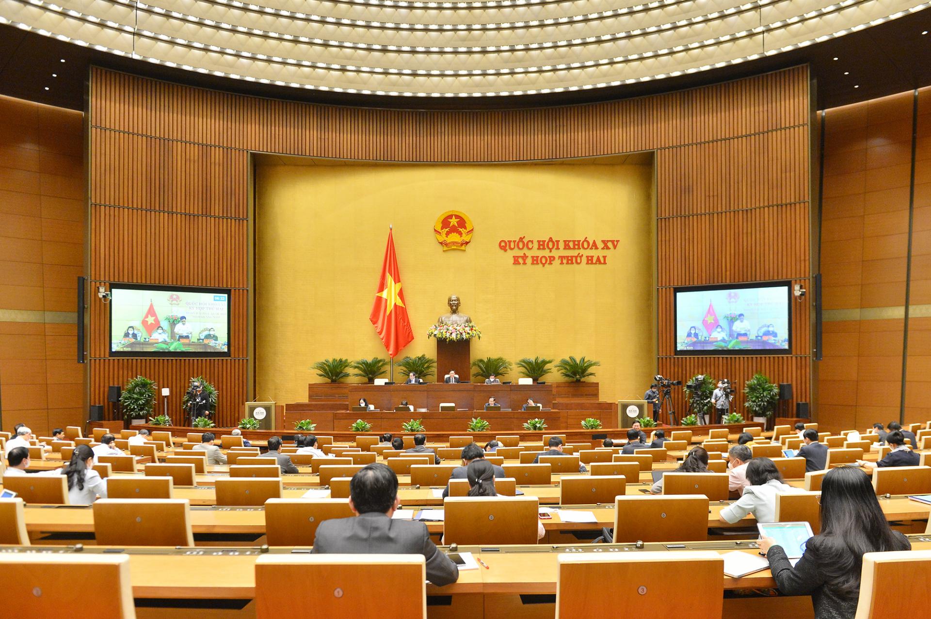 Kỳ họp thứ 2, Quốc hội khóa XV, tại Hội trường Diên Hồng, Nhà Quốc hội.  