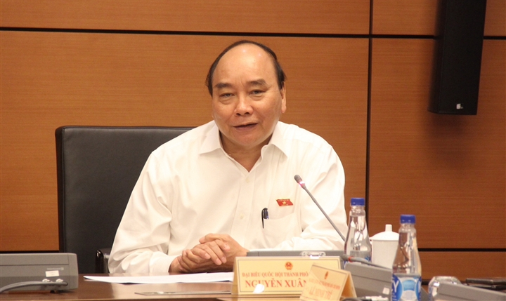 Chủ tịch nước Nguyễn Xuân Phúc phát biểu tại phiên thảo luận.
