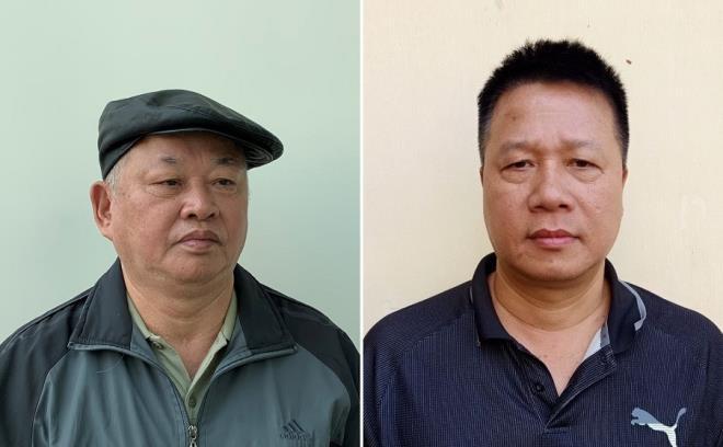 Bị can Đào Quốc Việt (bên trái) và Trần Quang Tiến (bên phải). (Ảnh: Bộ Công an)