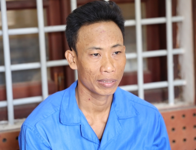 Trần Văn Cường khi bị bắt giữ tại Cơ quan điều tra
