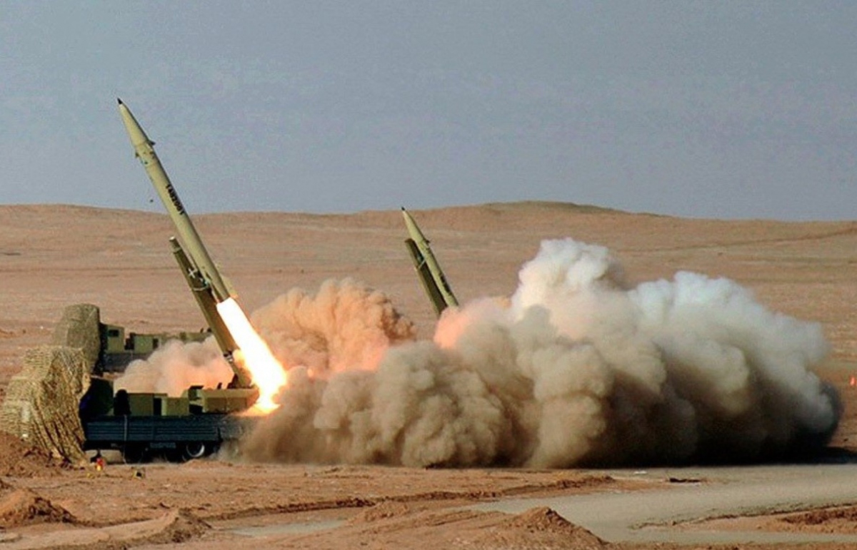 Tên lửa đất đối đất Fateh-110 do Iran sản xuất. Ảnh: Wikipedia