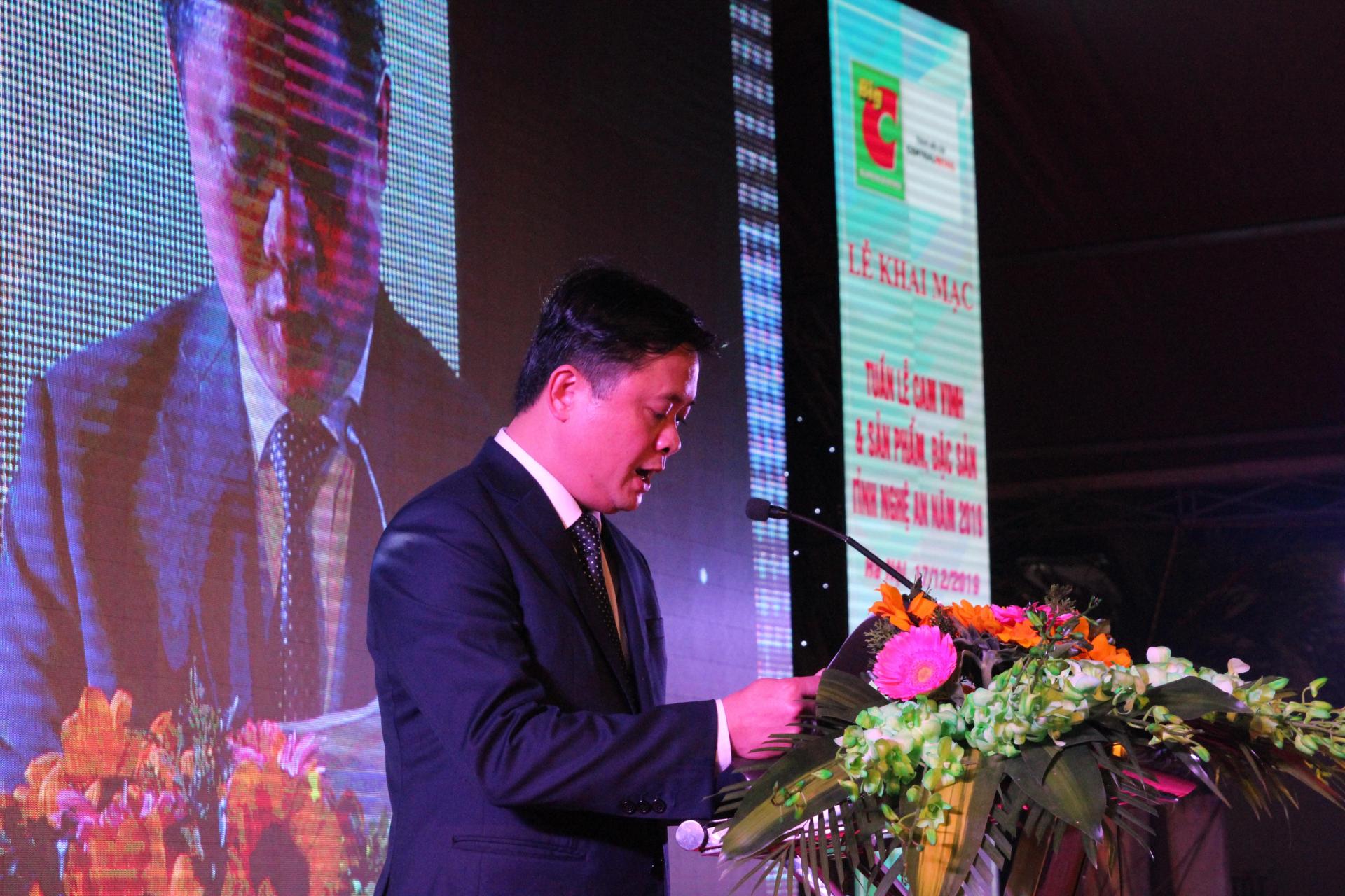 Thái Thanh Quý, Chủ tịch UBND tỉnh Nghệ An phát biểu tại Lễ khai mạc.