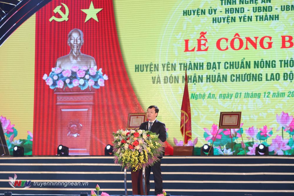 Chủ tịch UBND tỉnh Nguyễn Đức Trung phát biểu tại buổi lễ.
