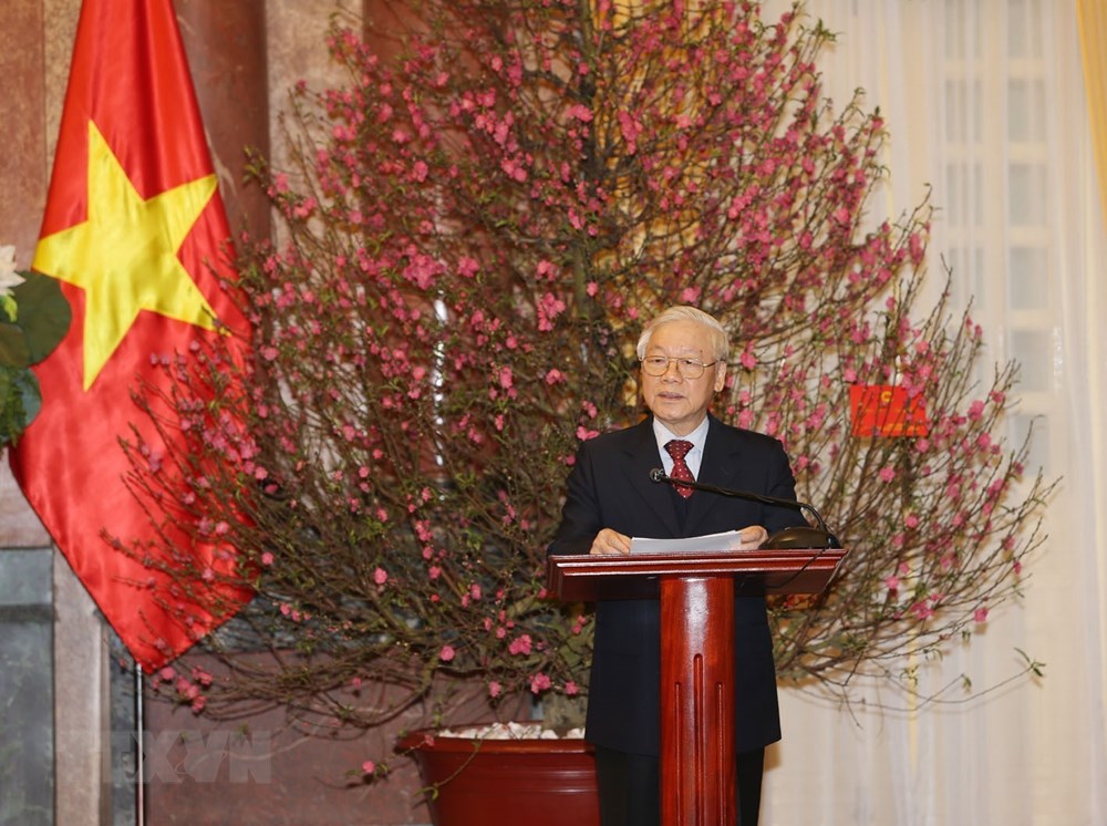 Tổng Bí thư, Chủ tịch nước Nguyễn Phú Trọng phát biểu giao nhiệm vụ.