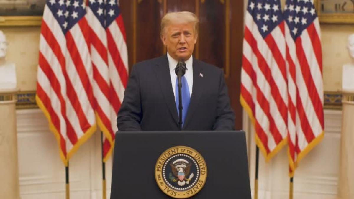 Tổng thống Mỹ Donald Trump phát biểu ngày 19/1. Nguồn: Reuters