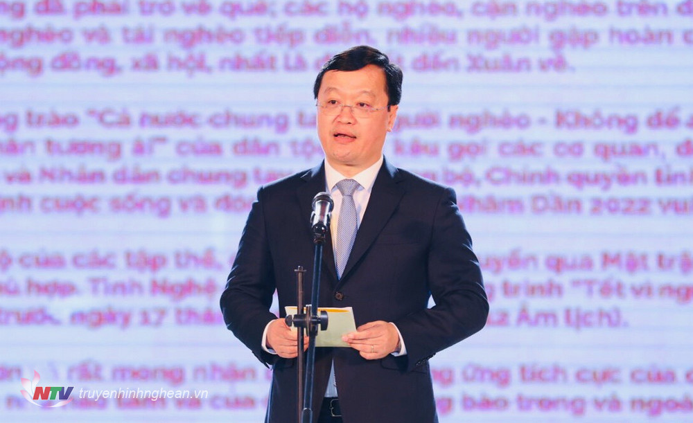 Chủ tịch UBND tỉnh Nguyễn Đức Trung phát biểu tại chương trình.