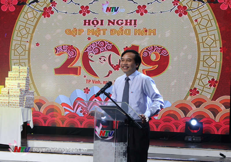Đồng chí Nguyễn Như Khôi - Tỉnh ủy viên, Giám đốc Đài PT-TH Nghệ An phát biểu đầu xuân.