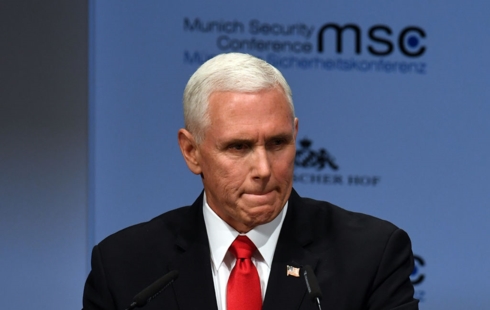 Phó Tổng thống Mỹ Mike Pence phát biểu tại Hội nghị an ninh Munich 2019. 