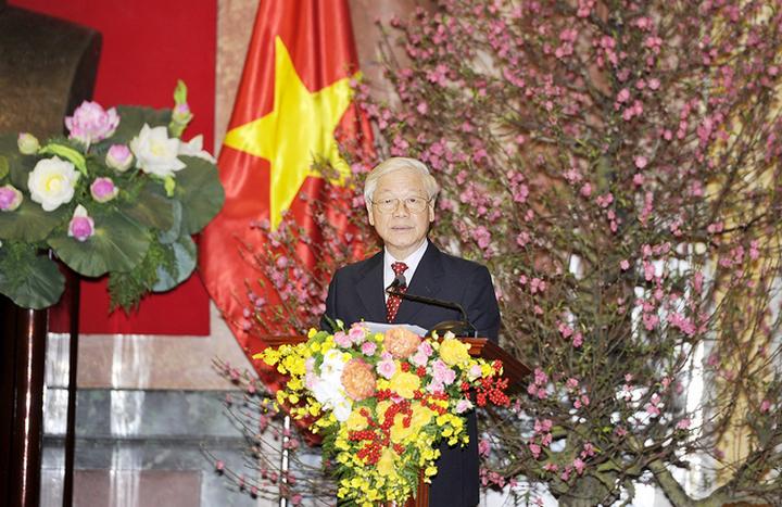 Tổng Bí thư, Chủ tịch nước Nguyễn Phú Trọng phát biểu tại buổi gặp mặt