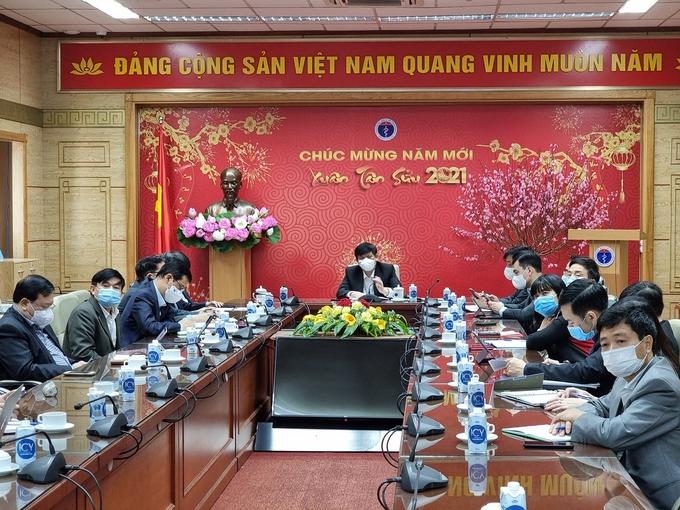 Bộ trưởng Y tế Nguyễn Thanh Long họp trực tuyến với các địa phương xuất hiện Covid-19, sáng 5/2.
