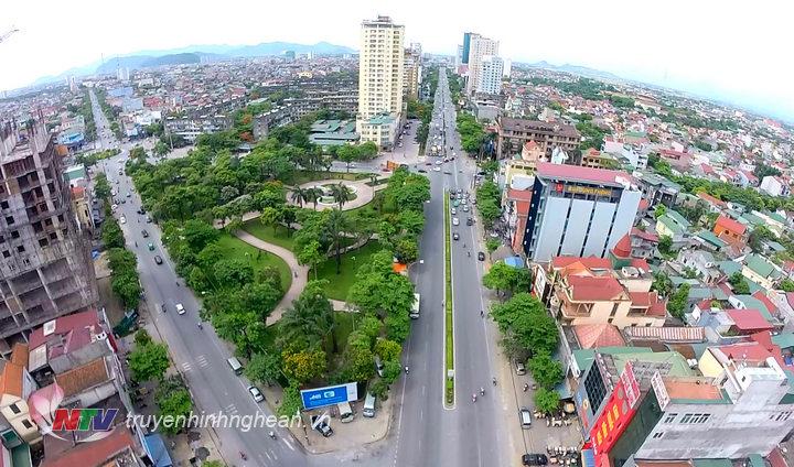 Một góc TP Vinh nhìn từ trên cao.