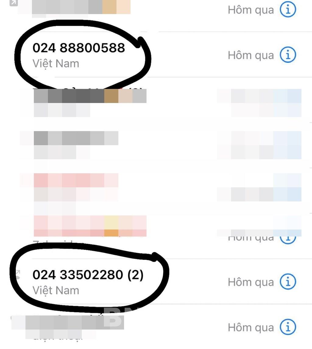 Các số điện thoại mạo danh nhân viên Vietcombank liên hệ báo hoàn phí tin nhắn. 
