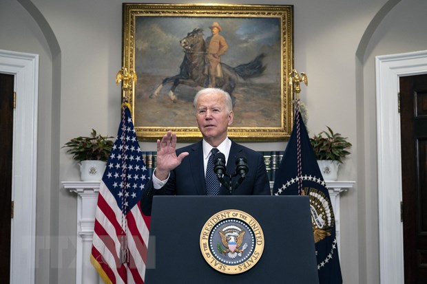 Tổng thống Mỹ Joe Biden phát biểu về căng thẳng tại khu vực miền Đông Ukraine, tại Washington, ngày 18/2/2022.