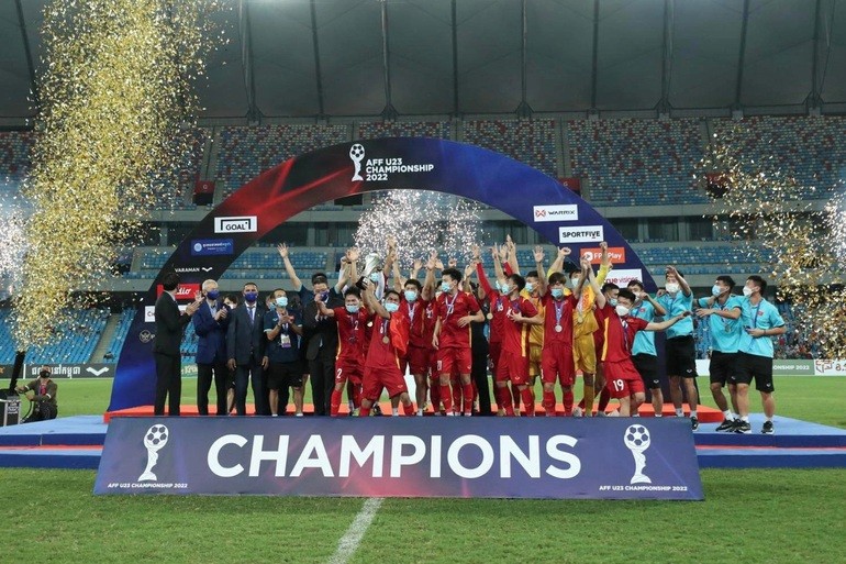 U23 Việt Nam đăng quang ngôi vô địch Giải U23 Đông Nam Á 2022. Ảnh: internet