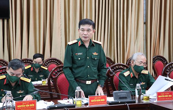 Thiếu tướng Nguyễn Hoàng Nhiên – Viện trưởng Viện Lịch sử Quân sự cho biết nội dung chi tiết của Kế hoạch tổ chức Hội thảo