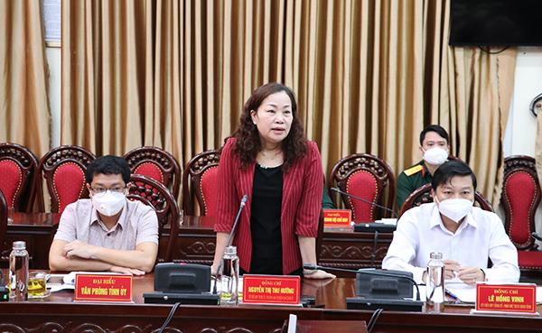 Trưởng Ban Tuyên giáo Tỉnh ủy Nguyễn Thị Thu Hường đề nghị cần tổ chức buổi họp báo sớm để có sự chuẩn bị chu đáo; cần có sự phối hợp với Ban Tuyên giáo Trung ương để tuyên truyền về sự kiện này