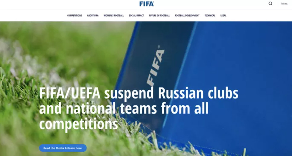 Thông báo chính thức trên trang chủ FIFA