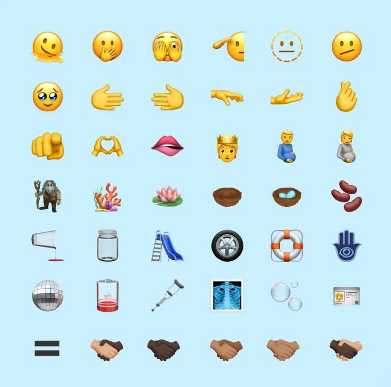 Những emoji sẽ có mặt trên iOS 15.4. Ảnh: Emojipedia.
