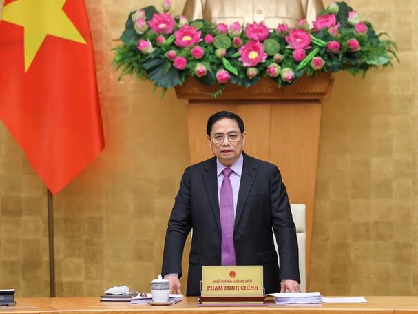 Thủ ttwoengs Phạm Minh Chính phát biểu kết luận hội nghị.