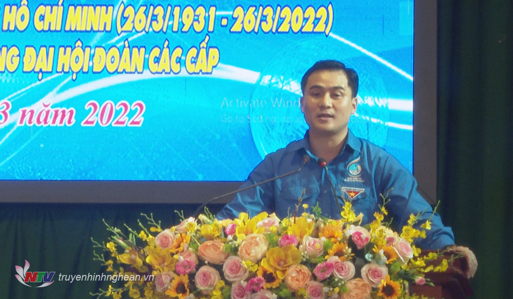 Phó Bí thư Tỉnh đoàn, Chủ tịch Hội Sinh viên tỉnh Thái Minh Sỹ phát biểu khai mạc diễn đàn.