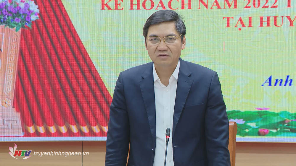 Phó Chủ tịch UBND tỉnh Hoàng Nghĩa Hiếu phát biểu kết luận buổi làm việc.