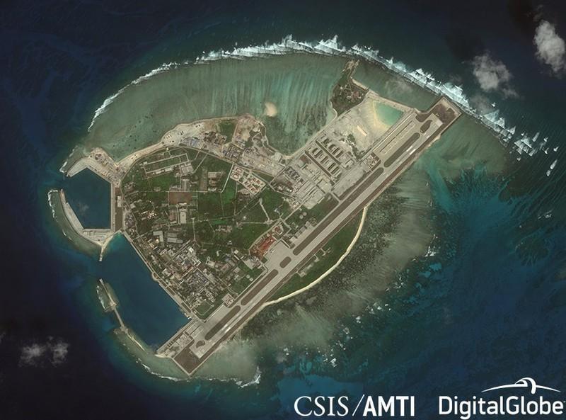 Đảo Phú Lâm thuộc quần đảo Hoàng Sa của Việt Nam bị Trung Quốc chiếm đóng bất hợp pháp. Ảnh: CSIS/AMTI.