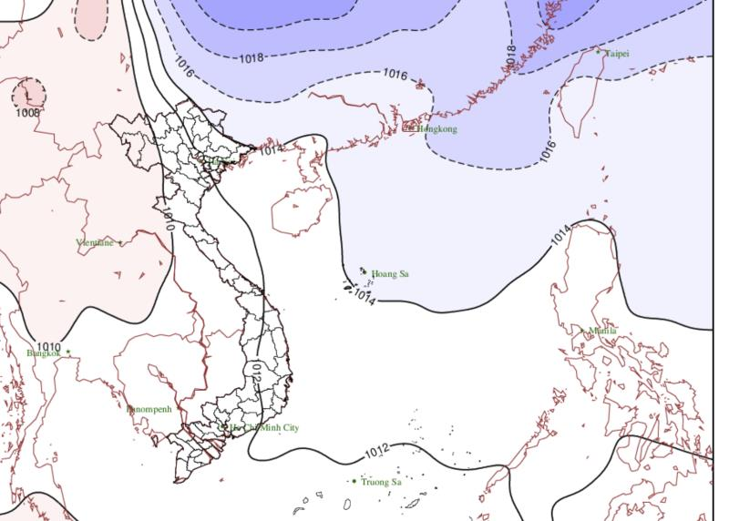Bộ phận không khí lạnh ở miền Bắc đang di chuyển xuống phía Nam. (Ảnh: TTKTTVQG)