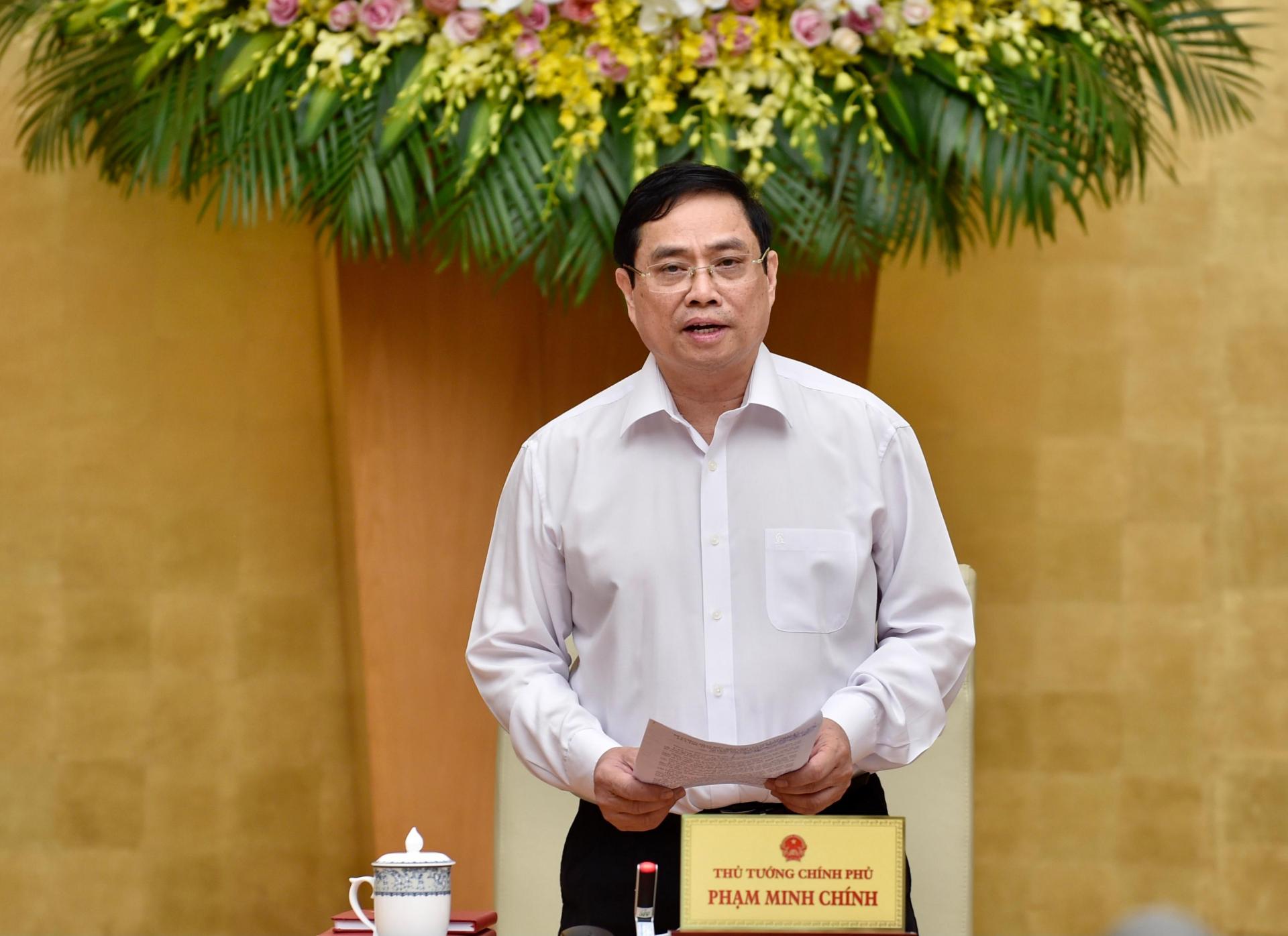 Thủ tướng Phạm Minh Chính phát biểu tại buổi làm việc.