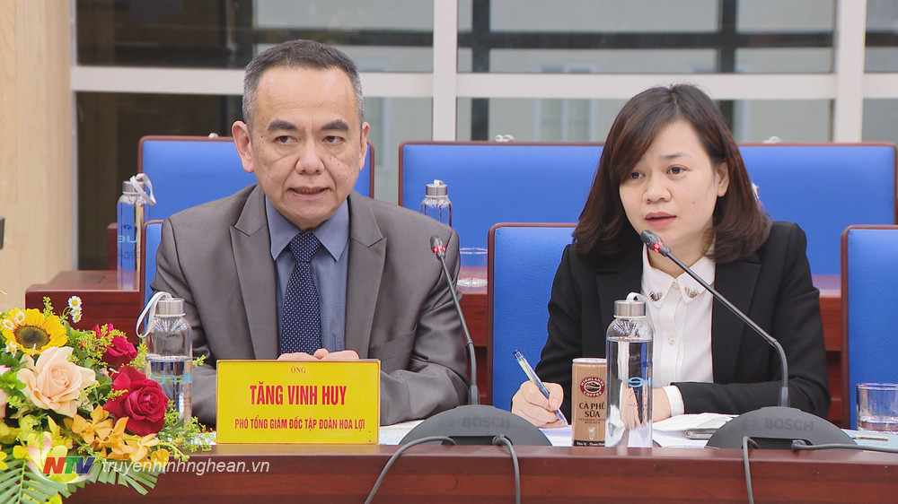 Ông Tăng Huy Vinh - Phó Tổng Giám đốc Tập đoàn Hoa Lợi phát biểu tại lễ ký kết.