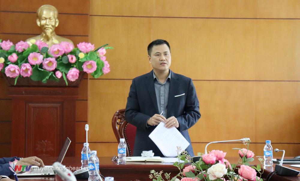 Đồng chí Phó Chánh Văn Phòng Trịnh Mạnh Cường phát biểu tại buổi làm việc.