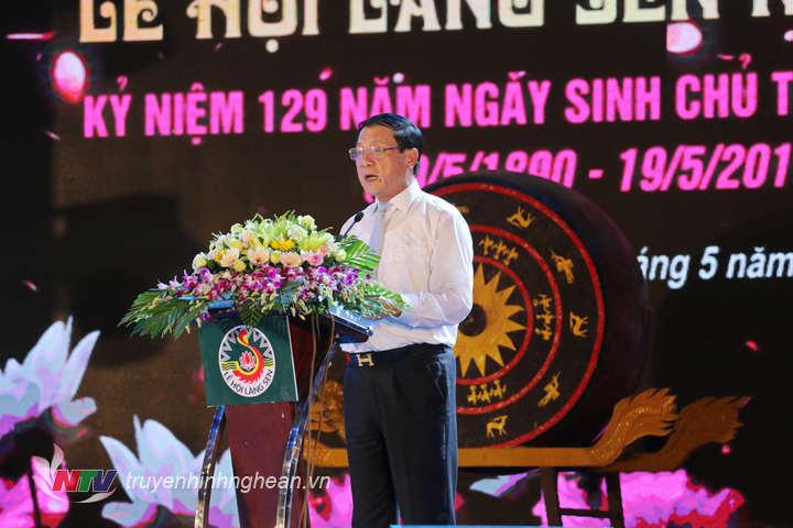 Phó Chủ tịch UBND tỉnh Lê Minh Thông phát biểu khai mạc.