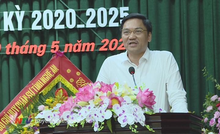 Phó Chủ tịch UBND tỉnh Hoàng Nghĩa Hiếu phát biểu chỉ đạo tại đại hội.