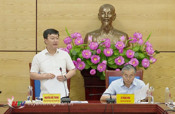 Chủ tịch UBND tỉnh Nguyễn Đức Trung phát biểu kết luận buổi làm việc.
