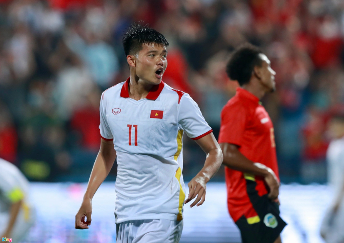 Văn Tùng ghi bàn mở tỷ số cho U23 Việt Nam.
