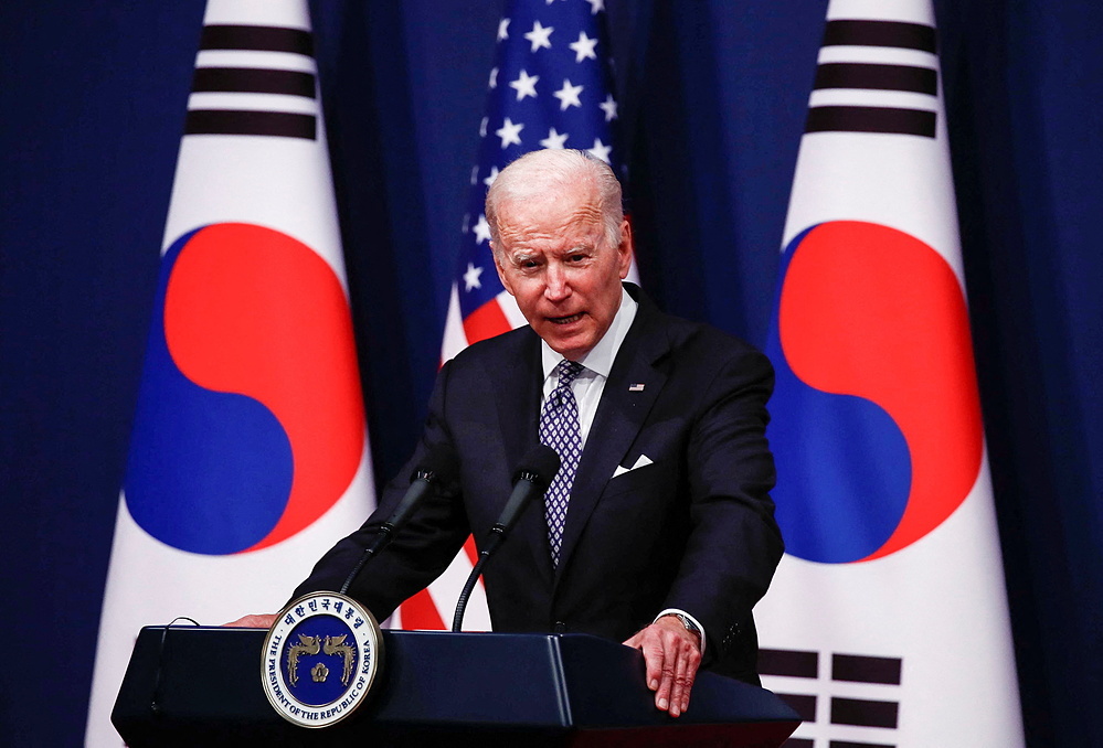 Tổng thống Mỹ Joe Biden tại cuộc họp báo ở Seoul, Hàn Quốc hôm 21/5. Ảnh: AFP.