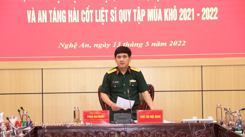 Thượng tá Phan Đại Nghĩa, Uỷ viên BTV Tỉnh uỷ, Chỉ huy trưởng Bộ CHQS tỉnh, Phó Trưởng ban Thường trực ban công tác đặc biệt tỉnh phát biểu kết luận hội nghị
